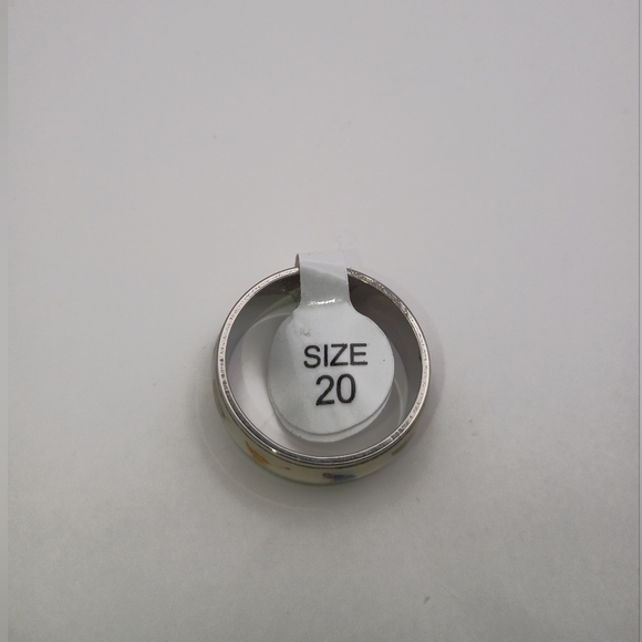 Butterfly Stainless Steel Ring Band - Colorful Enamel Design - US Size 10 / 20 - Picture 4 of 4